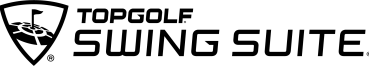 The image shows the "Topgolf Swing Suite" logo, featuring a golf flag in a shield shape and bold text.