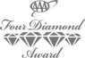 The image is a logo for the "AAA Four Diamond Award" featuring four diamond shapes and stylized text.
